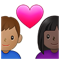 Couple with Heart- Woman- Man- Dark Skin Tone- Medium Skin Tone emoji on Samsung